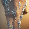 Sparkly Rhinestone V Neck Stretch Mesh Sexy See Through Dress Women 2024 Designer Party Celebrate Performance Costume Stage Wear