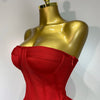 Women Sexy Strapless Flower Prom Gown Mini Dress Celebrity Red Carpet Fashion Evening Party Celebrate Birthday Club Dresses