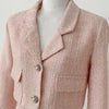 Elegant Fashion Pink Tweed Suit Women's Autumn 2023 Y2k High Quality Blazer Coat+Bag Hip Skirt Commuting Two-Piece Set