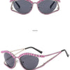 XJiea 2024 Designer Strass-Sonnenbrille für Damen Luxusmarken-Mode-Steampunk-Herrenbrille Party-Strand-Schatten-Accessoire