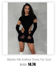 Sibybo Quaste Hollow Out Overalls für Damen Nieten Strass Trägerlos Rückenfrei Jeans Street Fashion Trend Jumpsuit Femme