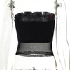 Mesh Corset Black Crop Top Women Patchwork Tube Top Sexy Sleeveless Off Shoulder Cami Summer Streetwear Slim Strapless Tank Tops