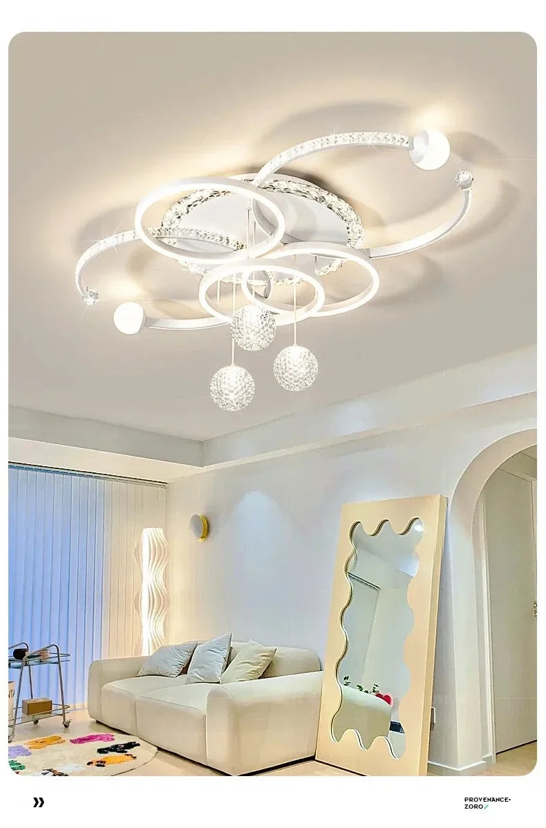 Moderne minimalistische LED-Deckenleuchte, personalisierte kreative Ring-Wohnzimmerleuchten, goldene Atmosphäre, Schlafzimmer-Arbeitszimmer-Kronleuchter