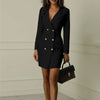 New Women Blazer Elegant Office Lady Dress Long Sleeve Black White Spring Summer Female Causal Fashion Large Size Suit 2025