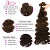 #4 Dark Brown Body Wave Bundles 1/3PCS 100% Human Hair Bundles 18-30 Inches Remy Hair Extensions For Women Brazilian Double Draw