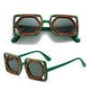 Quadratische Luxus Diamanten Sonnenbrille Damen Punk Mode Strass Sonnenbrille Weiblich Glänzend Sexy Gelbe Linse Brille Schatten Handgemacht