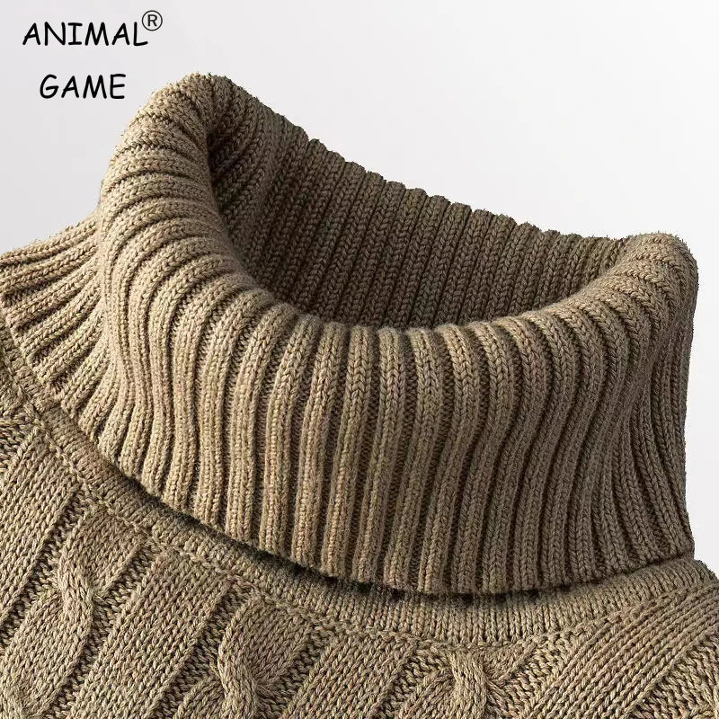Neuer Rollkragenpullover Herren Freizeit Rollkragen Strickpullover Warm Halten Herren Pullover Wollpullover