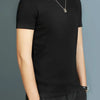Men's Modal High Neck Short Sleeve T-Shirt Bottoming Shirt Silk Model Golf Wear Luxury Clothing Men's T-Shirt Bottoming Shirt