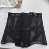 Women Abdomen Tight Corset Crops Under Bust Bustiers Breathable Mesh Waist Girdle With Bones Slimming Lace Up Bodices