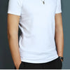 Men's Modal High Neck Short Sleeve T-Shirt Bottoming Shirt Silk Model Golf Wear Luxury Clothing Men's T-Shirt Bottoming Shirt