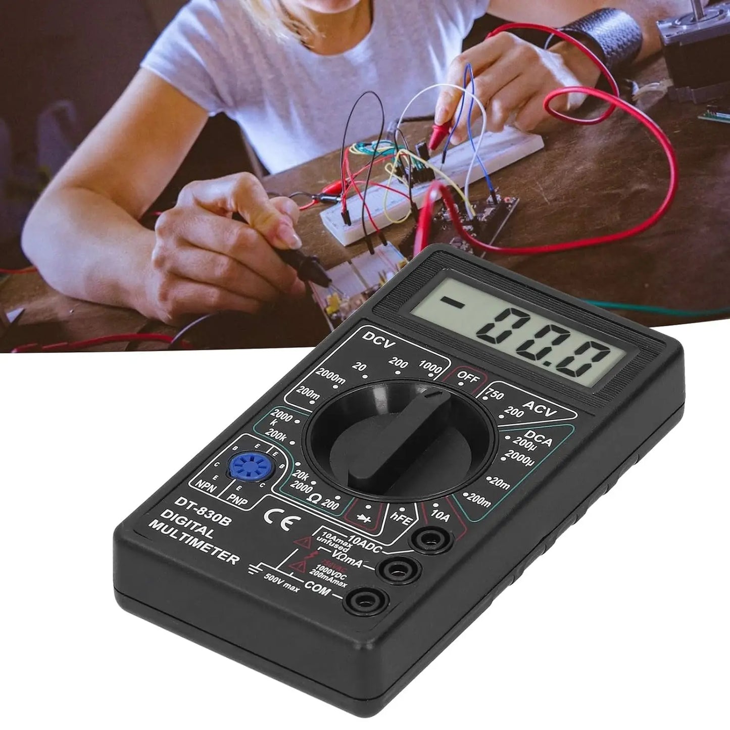 Digital-Multimeter-Tester, DT830B Elektrischer Voltmeter-Amperemeter, tragbares Volt-Multimeter, Autobatterietester, Stromkreistester