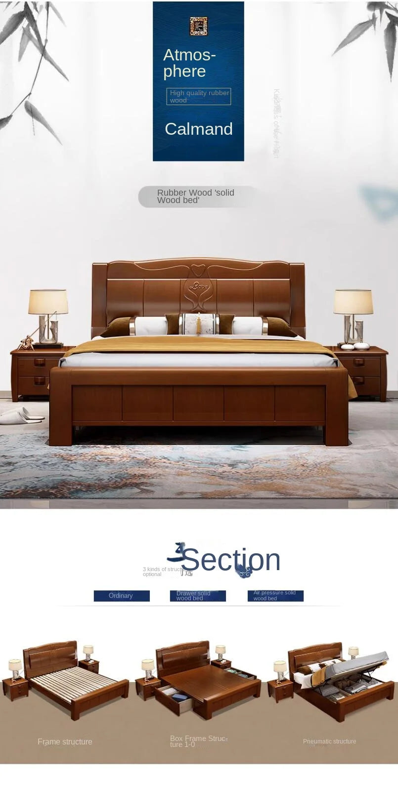 Europäisches Luxus-Schlafzimmer-Set, weich, modern, High-End-Aufbewahrung, Queen-Size-Schlafzimmer-Set, Holz, cool, Apartment, Möbel für Schlafzimmer