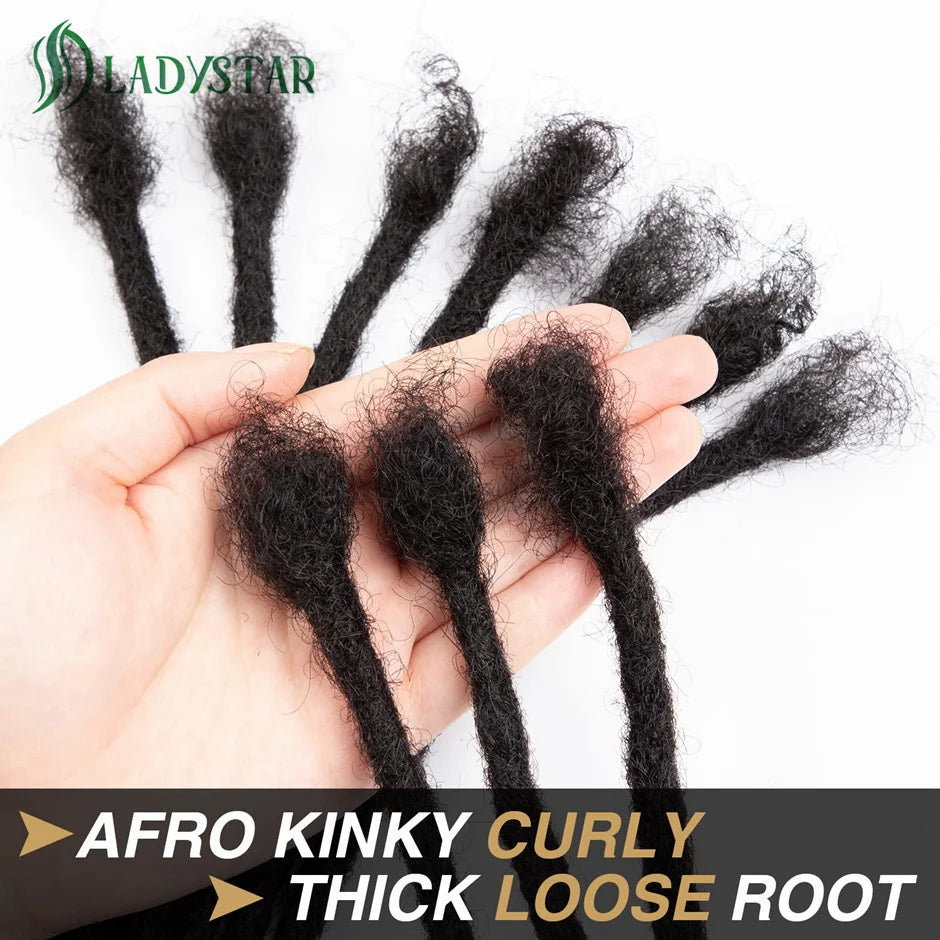 Dreadlock Extensions Human Hair For Men/Women Crochet Braids 100% Human Hair Handmade Loc Extension 0.6 cm Dreadlocks