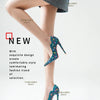 2025 Spring New High Heels Women's Embroidered Beaded Black Sexy Queen's Heel 10-12cm Pointed