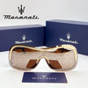 MASERATI Sunglasses New Fashion goggles Stylish Unframed Metal rimmed Shades for Men Women Cool Pose Trendy Design 10785