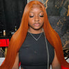 Brazilian Straight #350 Ginger Orange 13x6 HD Lace Front Human Hair Wigs 13x4 Glueless Lace Frontal Wig Closure Wigs For Women
