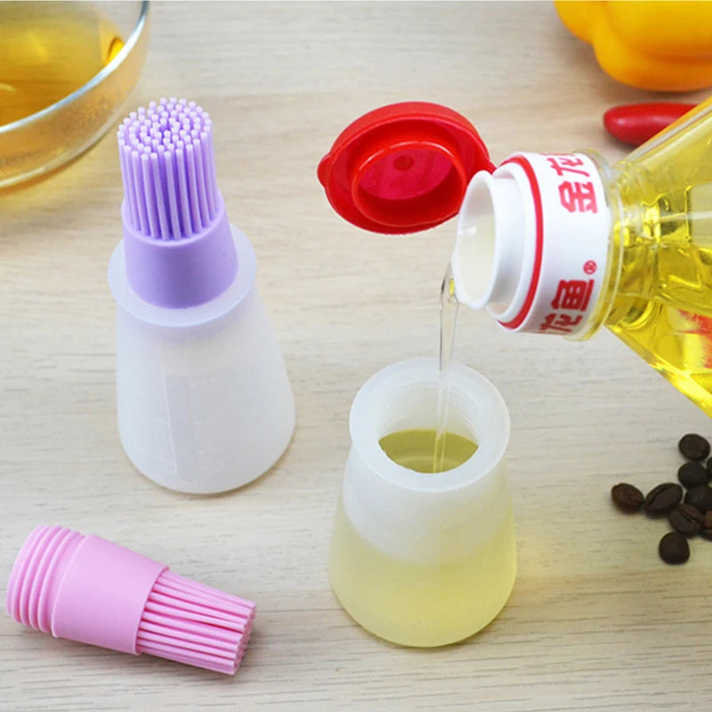Kitchen Gadgets Barbecue Oil Brush Silicone BBQ Honey Oil Bottle With Brush Convenient Basting Cooking Tools Kitchen Accessories