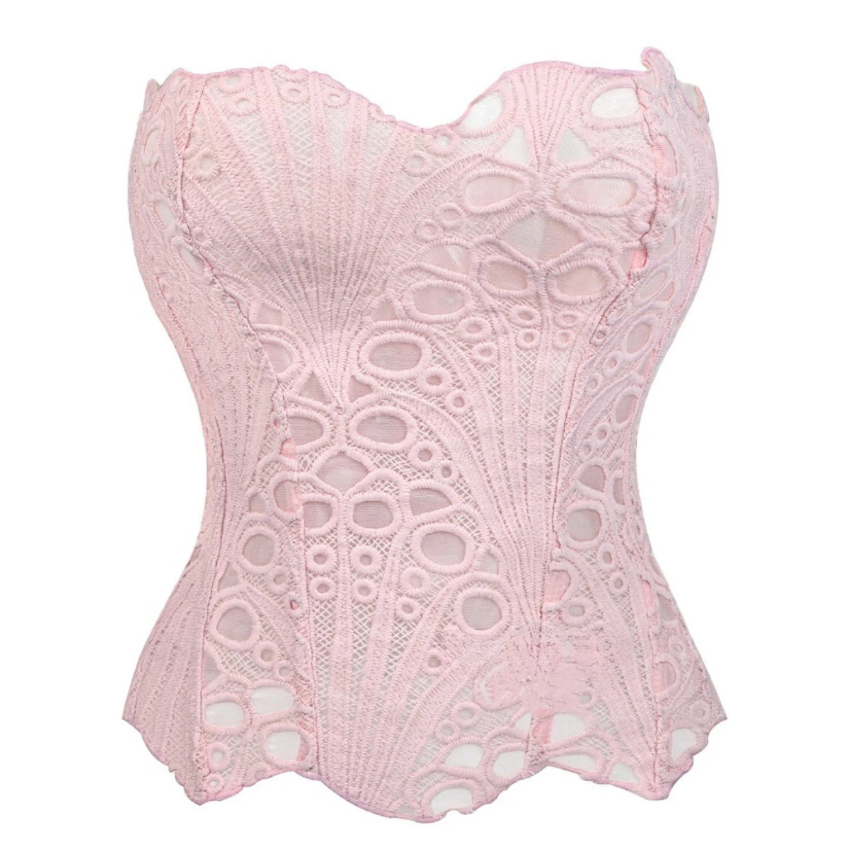 Hollow Out Corset Tops Irregular Hem Fishbone Underbust Top Slim Bandage Shapewear Bustier Korset Costumes Evening Party Corset