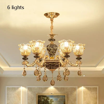 Kronleuchter Wohnzimmer Groß Luxus Kristall Lampe Esszimmer Schlafzimmer Dekoration Französischer Retro Kronleuchter Beleuchtung