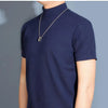 Men's Modal High Neck Short Sleeve T-Shirt Bottoming Shirt Silk Model Golf Wear Luxury Clothing Men's T-Shirt Bottoming Shirt