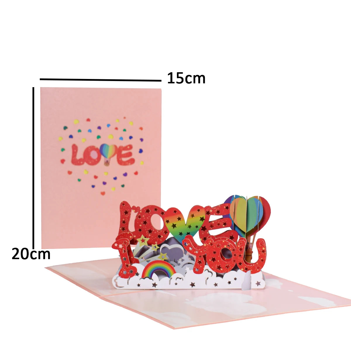 Valentinstag Geschenk 3D Pop Up Karte Jahrestag Hochzeit Geburtstag für Ehefrau Ehemann Grußkarten mit Umschlag und Notizkarte