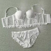 French Ladies Transparent Mesh Corset Sexy Shaper Thin Bra Set Night Club Sweet Cropped Top Girls Hot Bra and Panties Bralette