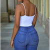 CM.YAYA Women New Winter Hole Ripped High Waist Casual Zipper Fly Knee Length Jeans High Streetwear Denim Shorts Fashion Pants