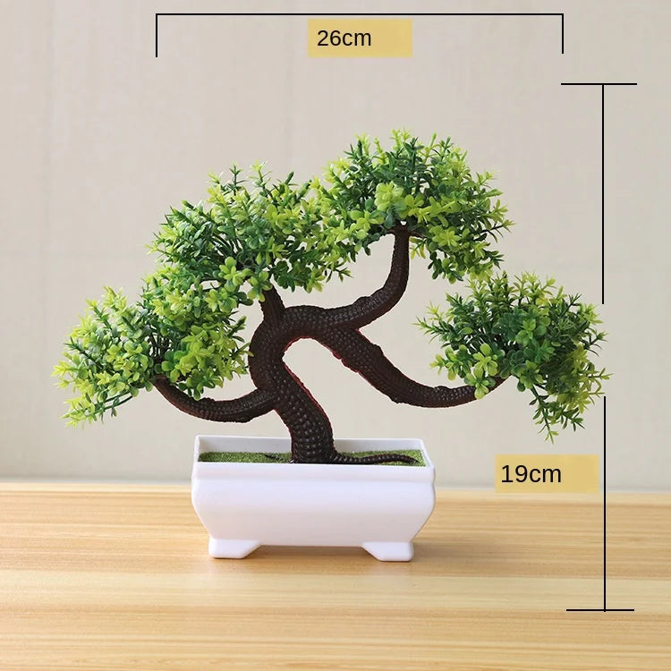 Artificial Plants Potted Bonsai Green Small Tree Plants Fake Flowers Potted Ornaments for Home Garden Decor Party Hotel Decor
