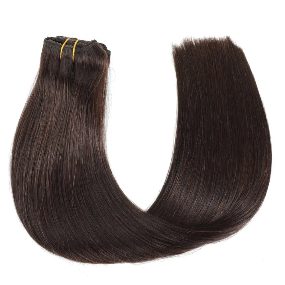 Seamless Clip ins Extensions Human Hair Straight Brazilian Remy Real Natural Hair 8Pcs 120G/Set Clip on Human Hair Extensions