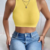 Women's Solid Ribbed Crop Tank Top Casual Sleeveless Basic Summer Top Comfortable Fit Fashionable Trendy