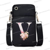 Women‘s Messenger Bag Small Handbag Crossbody Shoulder Wallet for Phone Sakura 26 Alphabet Print Coin Purse Ladies Card Holder