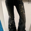Weekeep Floral Embroidery Jeans Vintage 2000s Low Rise Flared Jeans Women Retro y2k Baggy Denim Pants High Street Basic Trousers