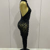 Luxury Sparkly Black Diamond Mesh See THhrough Jumpsuit Women Celebrate Birthday Sexy Dancer Nightclub Performance Stage Costume