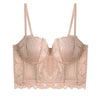 French Ladies Transparent Mesh Corset Sexy Shaper Thin Bra Set Night Club Sweet Cropped Top Girls Hot Bra and Panties Bralette