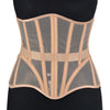 Women Abdomen Tight Corset Crops Under Bust Bustiers Breathable Mesh Waist Girdle With Bones Slimming Lace Up Bodices