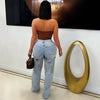 2025 Summer Fashion Woman Vintage Embroidery Denim Trousers Casual High Waist Straight Leg Jeans Women Street Clothes Jean Pants