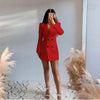 Women Elegant Blazer Solid Double Breasted Backless Long Sleeve Thin Slim Blazers Office Lady Fashion Suits