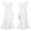 Elegante Kleider für Damen, One Shoulder, ärmellos, Rüschen, Meerjungfrauen-Schnitt, bodenlang, luxuriös, für Geburtstagsfeiern, Dinner, Vestidos Mujer Kleid