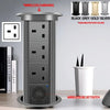 Motorized Lifting Pop Up Tower Power Outlet Hidden Mounted Kitchen Worktop USB Type C Socket with Speaker Wireless Charging