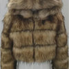 Women Warm Faux Fur Coat Winter Vintage Gradient Jacket Furry Outerwear Jackets Hooded Coats Plus Size Autumn Winter Streetwear
