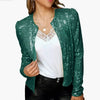 2024 Fashion Sequin Jackets Women Glitter Long Sleeve Short Coats Elegant Spring Outwear Office Ladies Solid  Streetwear Jacket