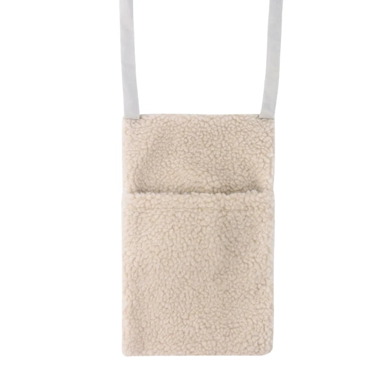 Neuer dicker Plüsch Babybett Hängetasche Tragbare Doppeltaschen Neugeborenen-Bett Spielzeug Organizer Tasche Bettkopfteil Aufbewahrungstasche