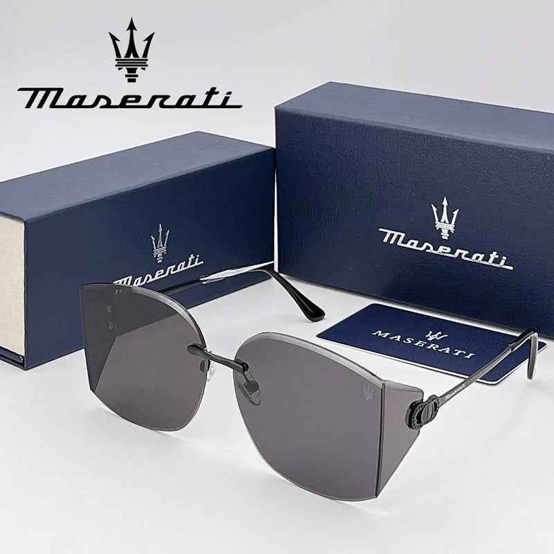 MASERATI Sunglasses New Fashion goggles Stylish Unframed Metal rimmed Shades for Men Women Cool Pose Trendy Design 10785
