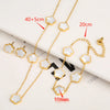 Stainless Steel Non Fading Minimalist Creative Plant Live Leaf Petal Flower Pendant Necklace Earrings Bracelet Jewelry Set