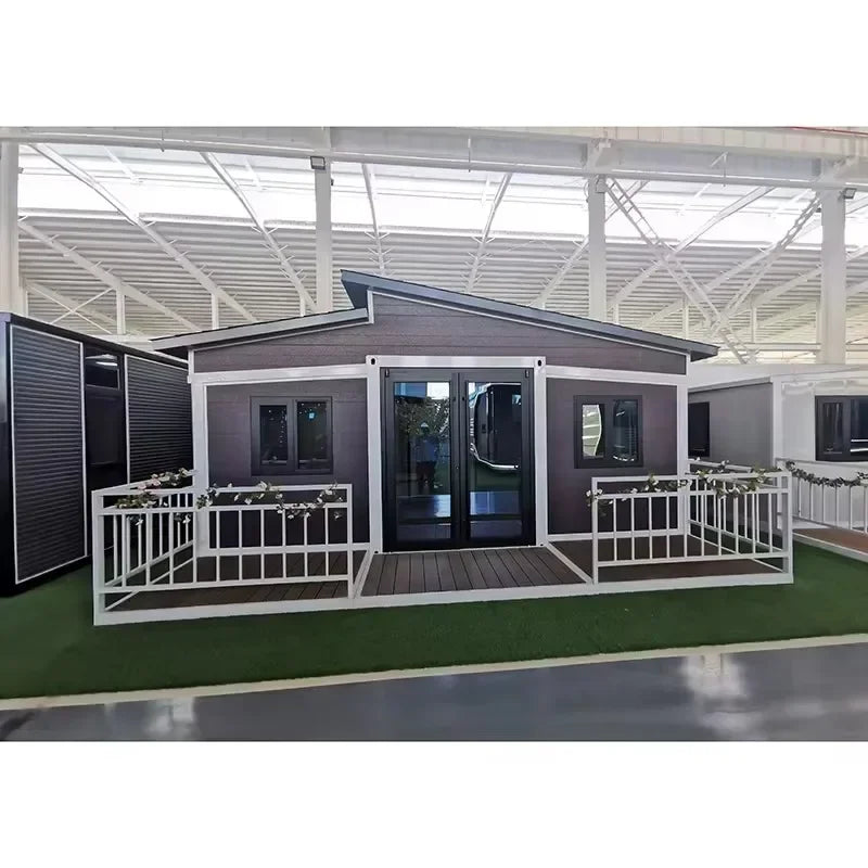 Vorgefertigtes mobiles Tiny House mit leichtem Stahldach, 2, 3, 4, 5 Schlafzimmern, 20 Fuß, 40 Fuß, faltbares, erweiterbares Containerhaus mit Terrasse