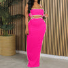 Women Dresses 2 Piece Outfits Sexy Sleeveless Slit Dress Hollow Out Bodycon Maxi Skirt Sets Vacation Midi Dress فساتين سهرة