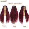 Boho Box Braided Wigs, gelocktes Kunsthaar, volle Lace-Front-Perücken für schwarze Frauen, Goddess Locs Braid Wig, Bohemian Box Braid Wig