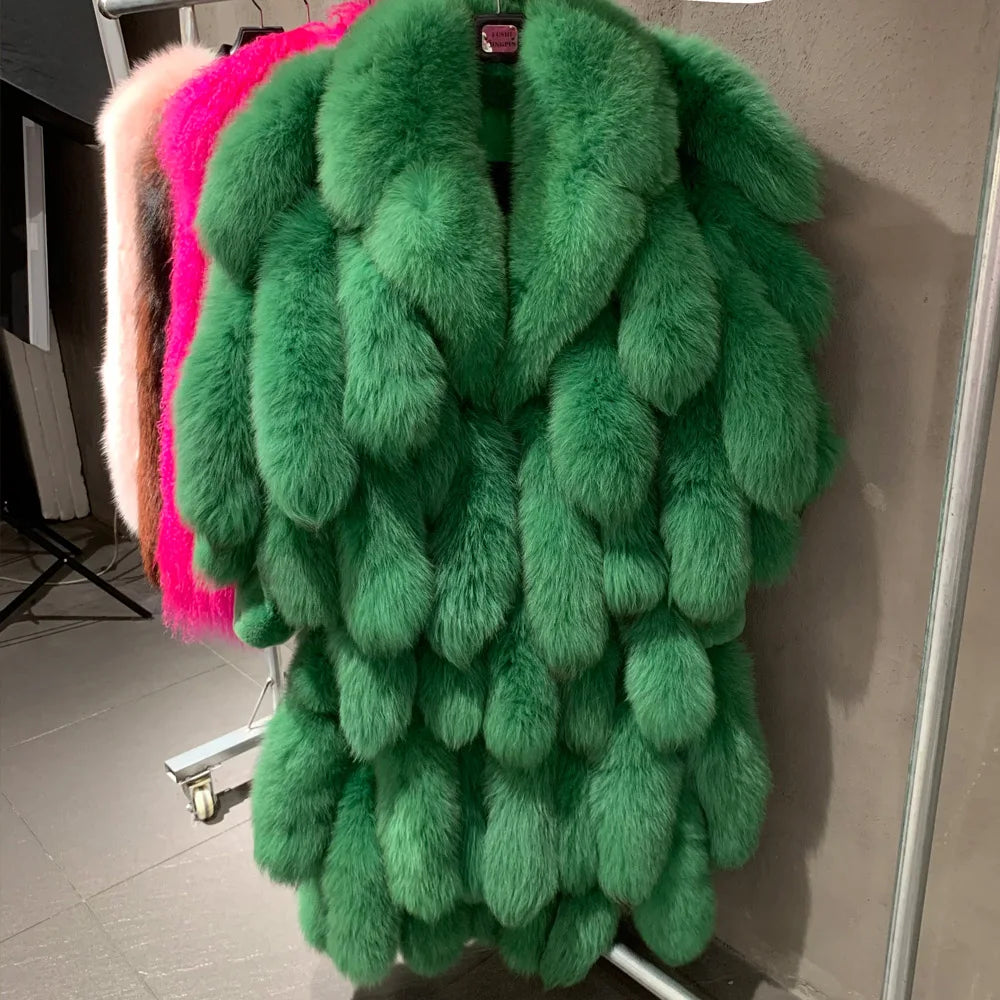 GO BALLISTIC YA Fox Fur Coat 2023 Winter New Natural Fur Clothing Fur Outwear 7337