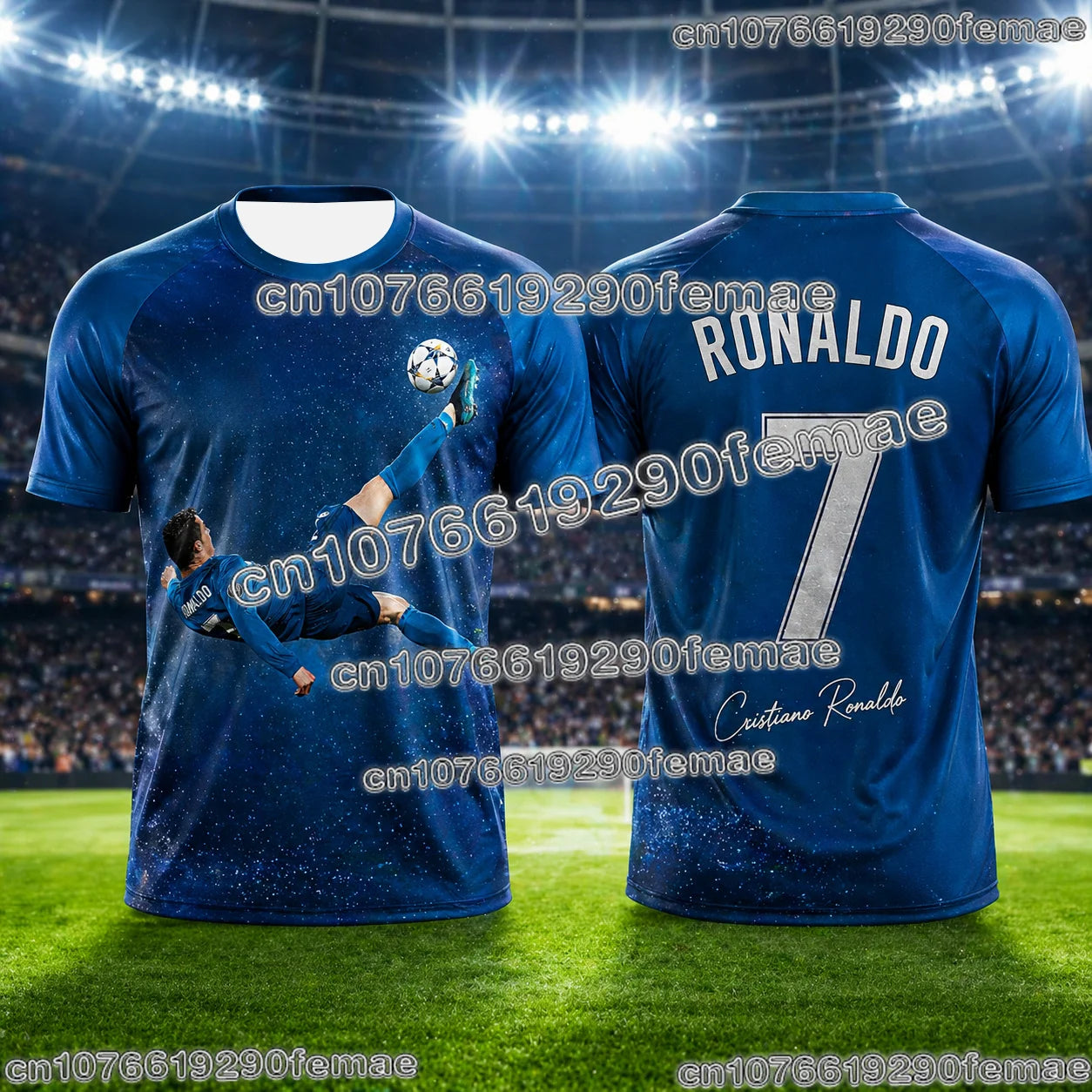 2026 New Ronaldo No.7 Football Jersey Oversized Breathable Training Uniform Soccer Shirt Kids Adult Match Fan Sportswear Tee
