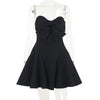 Sexy Strapless Bow Short White Dress Womens Off Shoulder A-line Luxury Black Mini Dresses Elegant Backless Gowns Birthday 2025